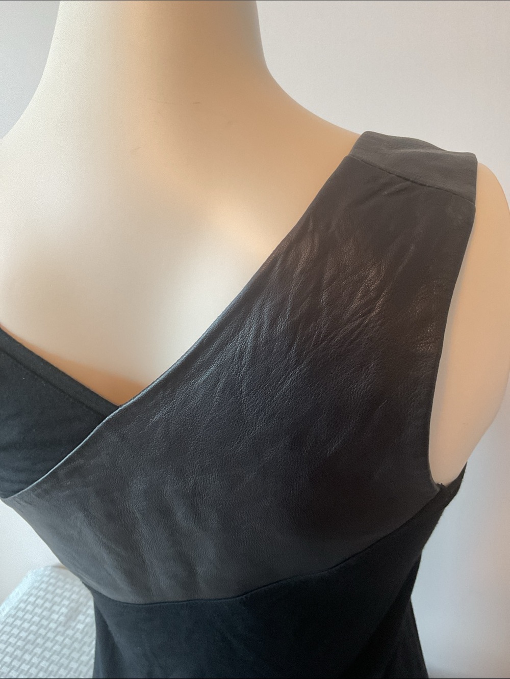 Danier Black Italian Leather-Trim Top - Picture 3 of 8